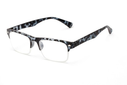 Angle of The Ottawa in Grey Tortoise, Women's and Men's Browline Reading Glasses
