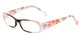 Angle of The Tess in Black and White Floral Frame, Women's Rectangle Reading Glasses