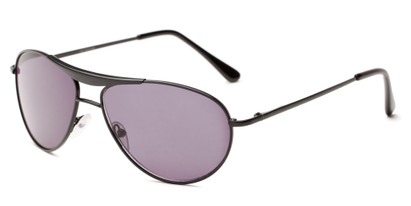 Angle of The Thomas Reading Sunglasses in Matte Black with Smoke, Women's and Men's Aviator Reading Sunglasses