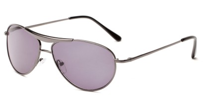 Angle of The Thomas Reading Sunglasses in Glossy Grey with Smoke, Women's and Men's Aviator Reading Sunglasses