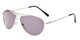 Angle of The Thomas Reading Sunglasses in Glossy Silver with Smoke, Women's and Men's Aviator Reading Sunglasses