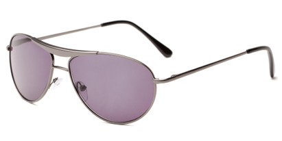 Angle of The Thomas Reading Sunglasses in Matte Grey with Smoke, Women's and Men's Aviator Reading Sunglasses