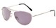 Angle of The Thomas Reading Sunglasses in Matte Silver with Smoke, Women's and Men's Aviator Reading Sunglasses