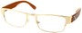 Angle of The Davenport in Gold and Orange Frame, Women's and Men's Browline Reading Glasses