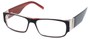 Angle of The Contemporary in Black and Red, Women's and Men's Rectangle Reading Glasses