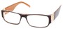 Angle of The Contemporary in Brown and Orange, Women's and Men's Rectangle Reading Glasses