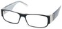 Angle of The Contemporary in Black and White, Women's and Men's Rectangle Reading Glasses