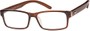 Angle of The Expedition Recycled Wood Reader in Glossy Brown, Women's and Men's Rectangle Reading Glasses