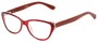 Angle of The Heather Recycled Bamboo Reader in Red with Brown Temples, Women's Cat Eye Reading Glasses