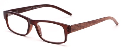 Angle of The Tennessee Recycled Bark Reader in Brown, Women's and Men's Rectangle Reading Glasses
