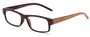Angle of The Tennessee Recycled Bark Reader in Grey Tortoise, Women's and Men's Rectangle Reading Glasses