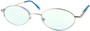 Angle of The Carver Tinted Reader in Silver with Light Blue Lenses, Women's and Men's  
