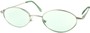 Angle of The Carver Tinted Reader in Silver with Light Green Lenses, Women's and Men's  