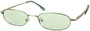 Angle of The Bellevue Tinted Reader in Silver with Green Lenses, Women's and Men's  