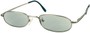 Angle of The Bellevue Tinted Reader in Silver with Teal Lenses, Women's and Men's  