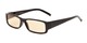 Angle of The Womack Computer Reader in Black with Yellow, Women's and Men's Rectangle Reading Glasses