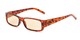 Angle of The Womack Computer Reader in Tortoise with Yellow, Women's and Men's Rectangle Reading Glasses